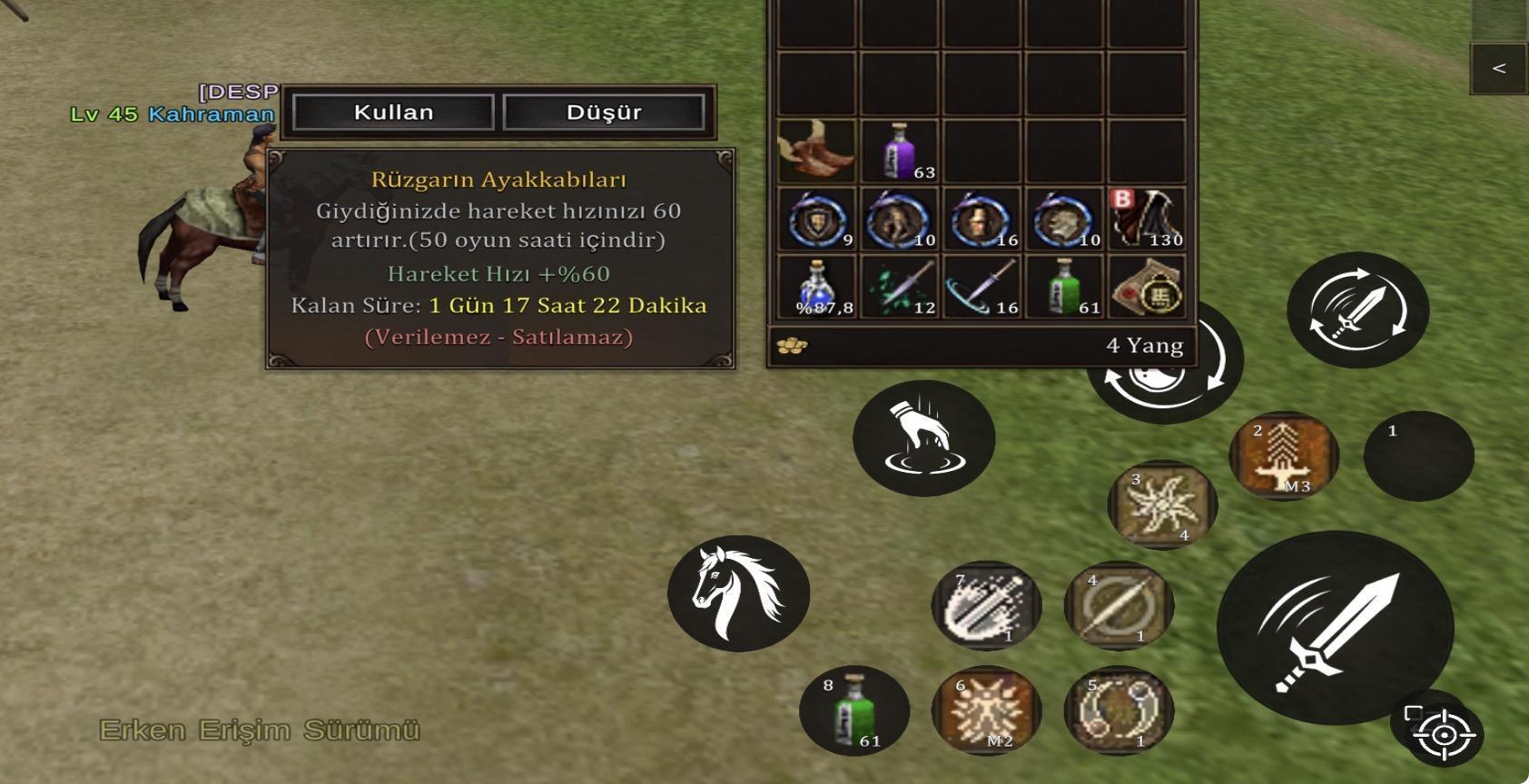 ZIRHLI AT BEDENSEL 45LVL