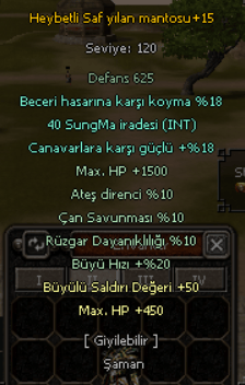 +15 HEYBETLİ 18 CANAVAR-18 BECERİ ŞAMAN ZIRHI
