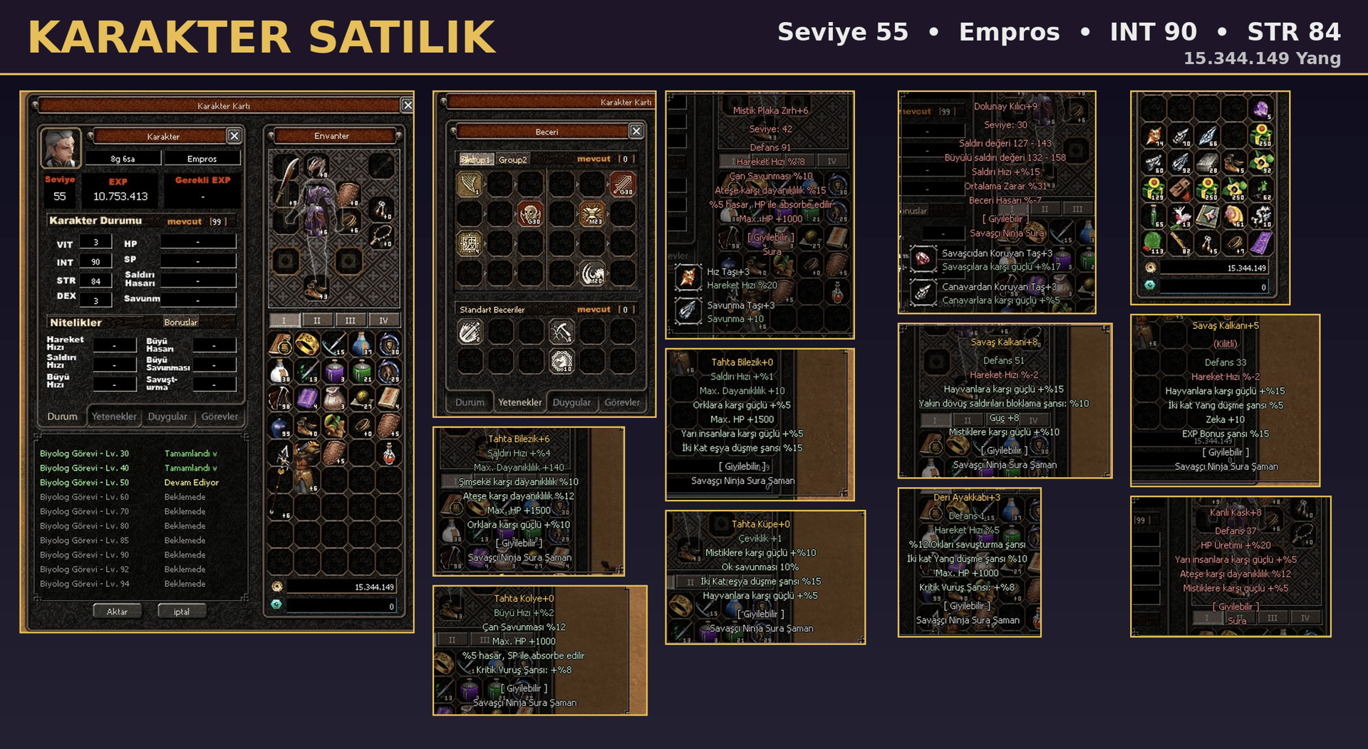 55 lvl doyum canavarı sura TEKLİF
