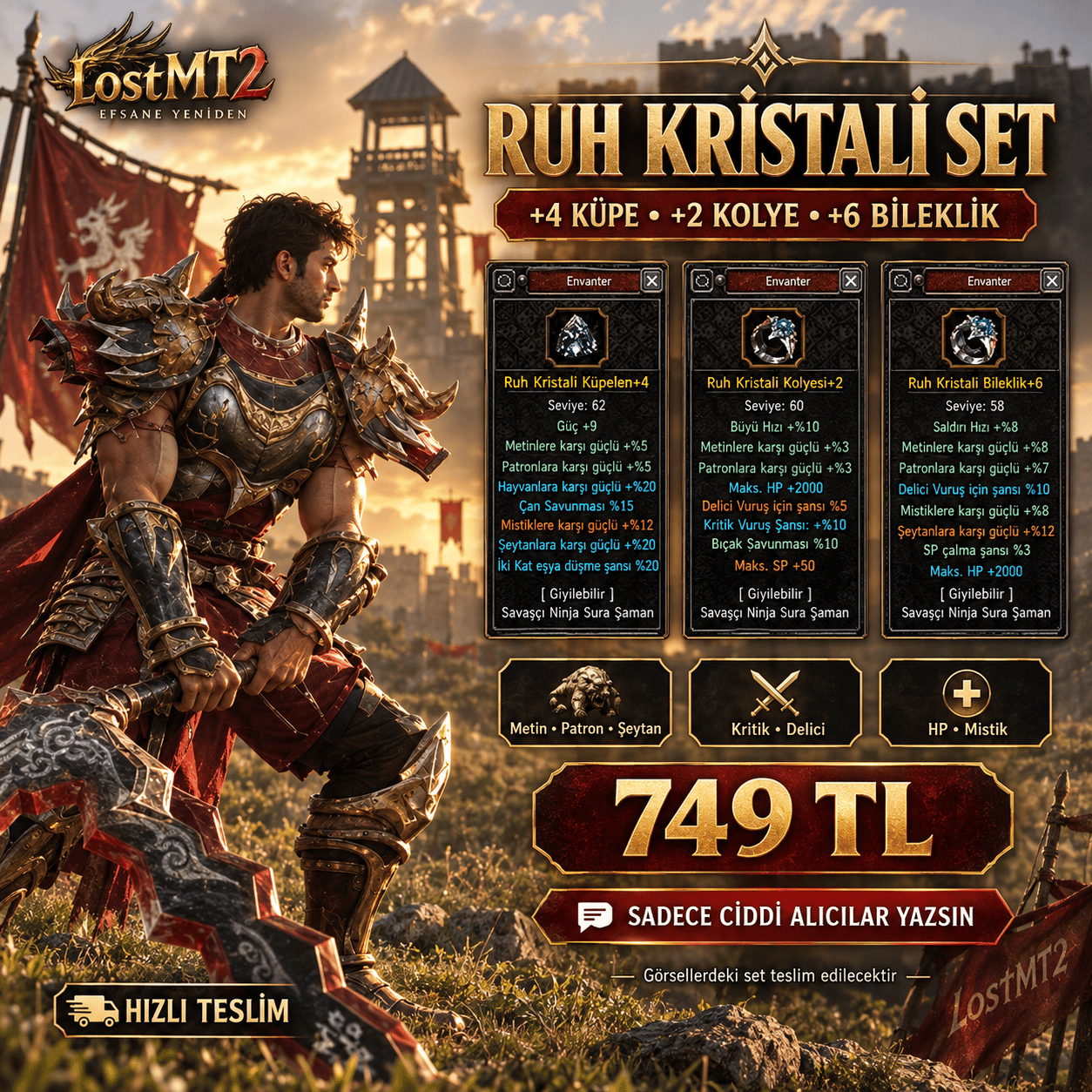 RUH KRİSTAL SETİ +4 +2 +6 | 749 TL | CİDDİ ALICILAR