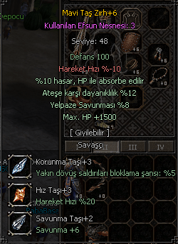 MAVİ TAŞ ZIRH +6 DOYUM FARMI