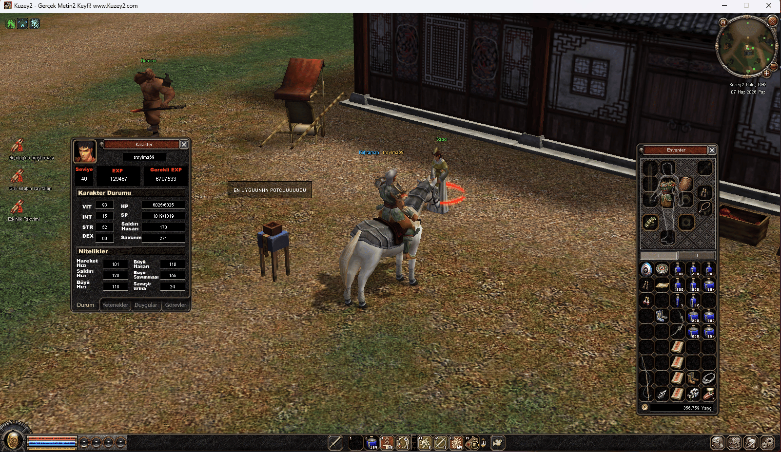 SAVAŞÇI  40 LVL  17 LVL AT SEVİYESİ