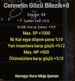+8 cennet bilezik kulelik +yarı insanlı