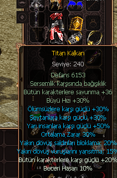 TİTAN KALKAN EN SON DÖNÜŞÜM +36 SAVUNMA