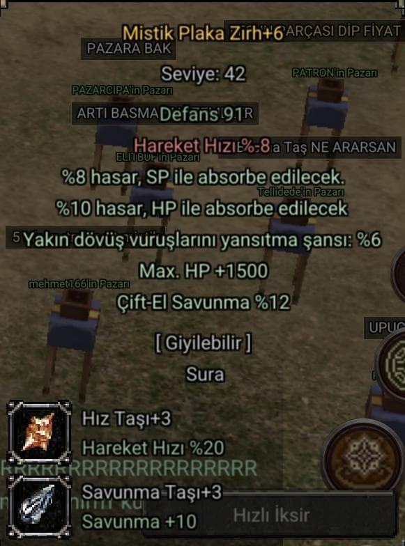 Hem wslik hem kasmalık mistik plaka zırh