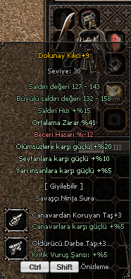 ELİT DOLUNAY KILICI ŞEYTAN KULELİK