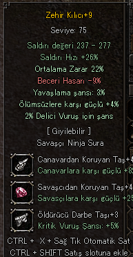 75 Level Bedo - Hava P - At 30 - Biyo Buz Topu - Full Item