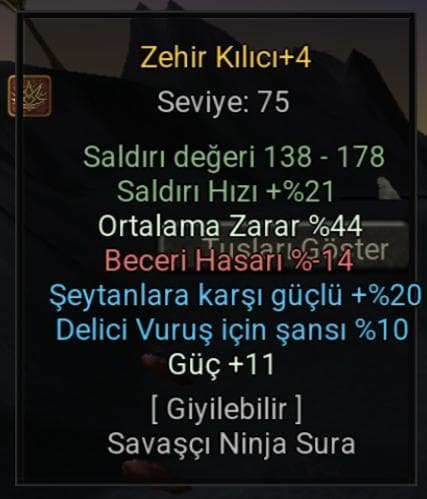 +4 - 44 ORT / 11 GÜÇ / 20 SEYTAN / 10 DELİCİ (ELİTE ZEHİR)