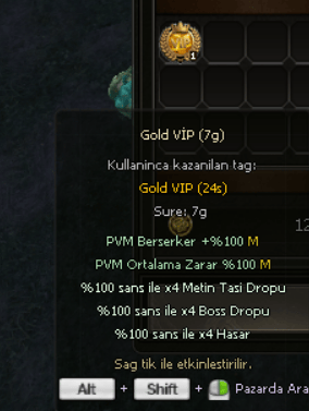 7 GÜNLÜK GOLD VİP SATILIR