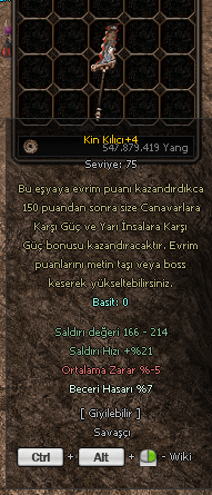+4 düz kin kılıcı talebe gore 9 basılır