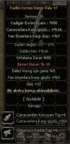 Kadim kırmızı demir pala 50 ort 12 güç yarı delici 4 taşlı