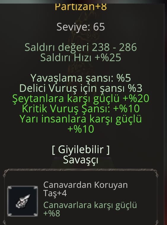 Elit +8 partizan 4 taşlı 2400