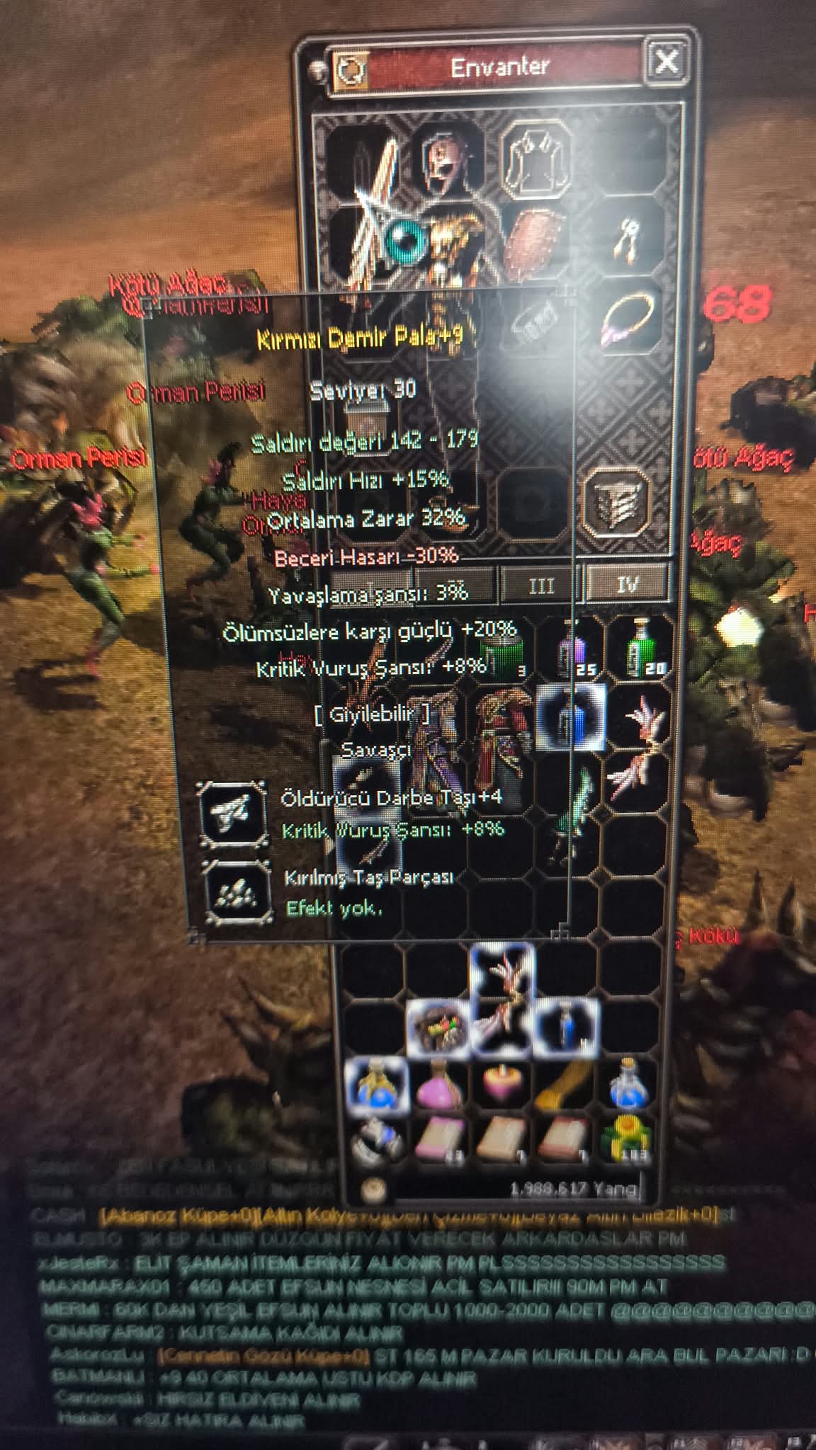 H.O +9 KDP 32 ORT 8 KRİTİK 20 ÖLÜMSÜZ 4TAŞ BOSS CANAVARI - HEMEN TESLİM