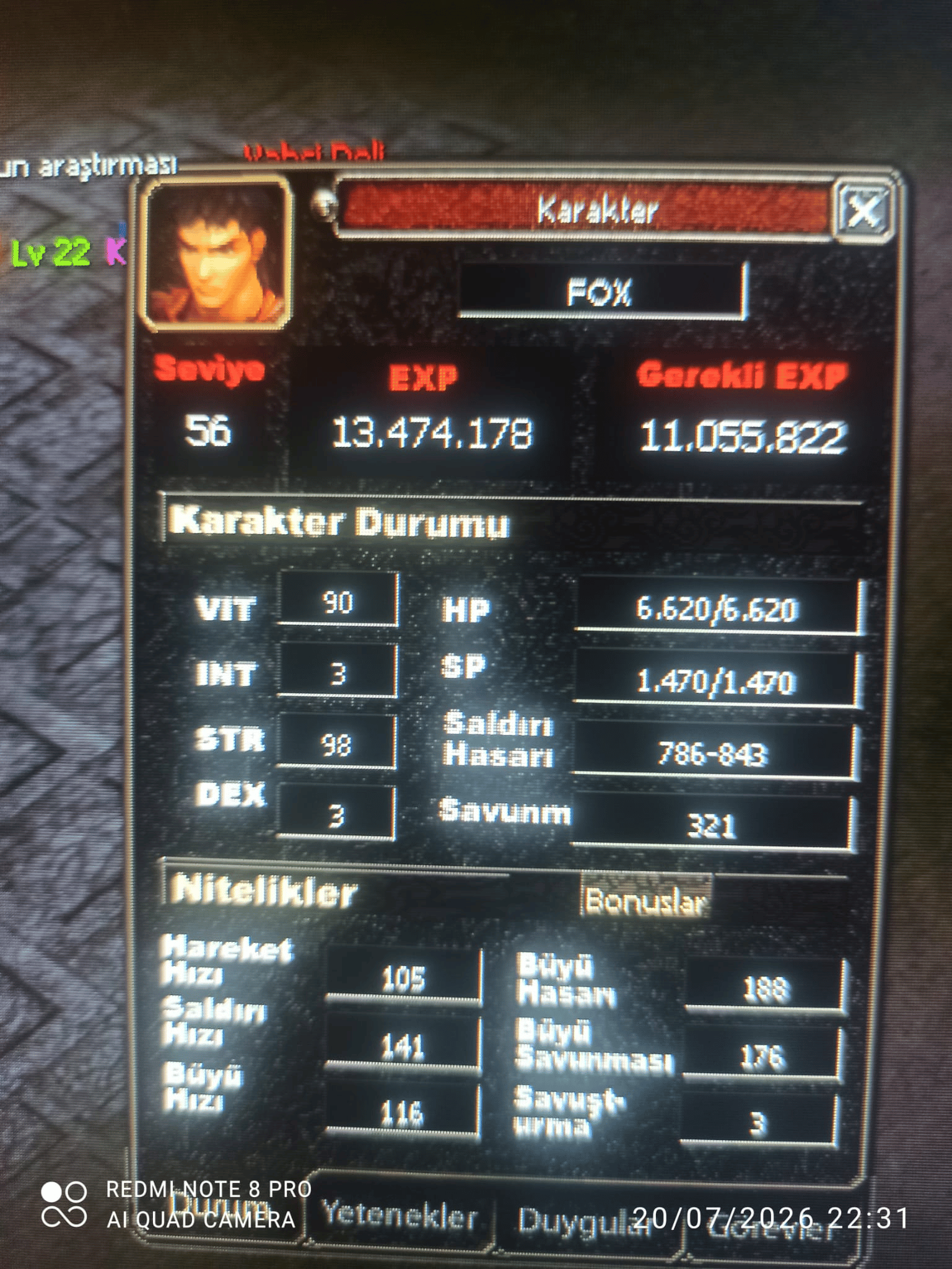 56 lvl doyum canavarı