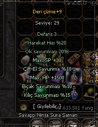 +9 Deri Çizme Elit Efsun.