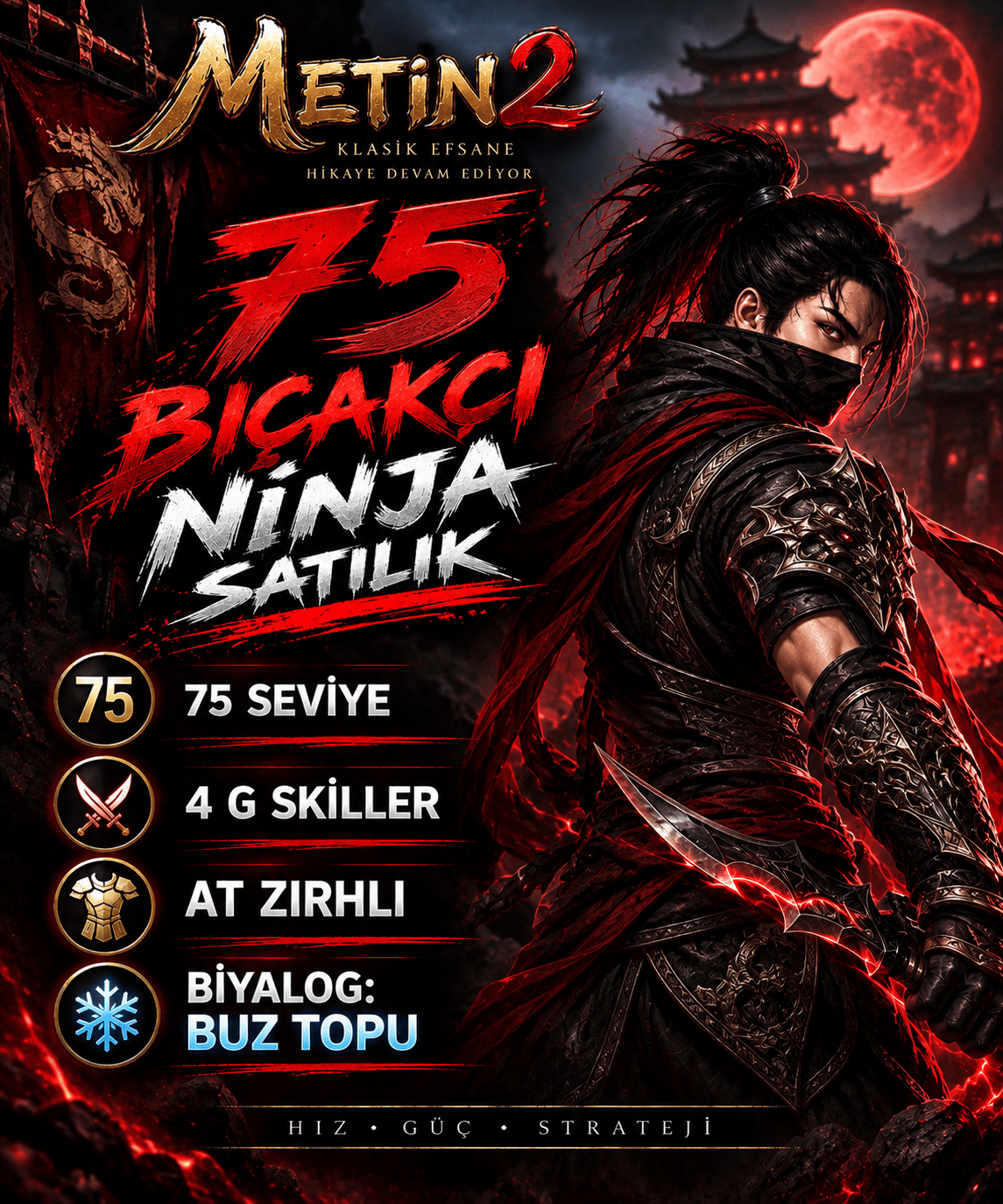 75 LEVEL BIÇAKCI Değerinde 75 bedo takas var