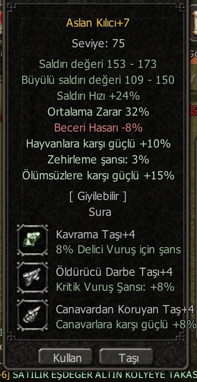 +7 aslan kilici