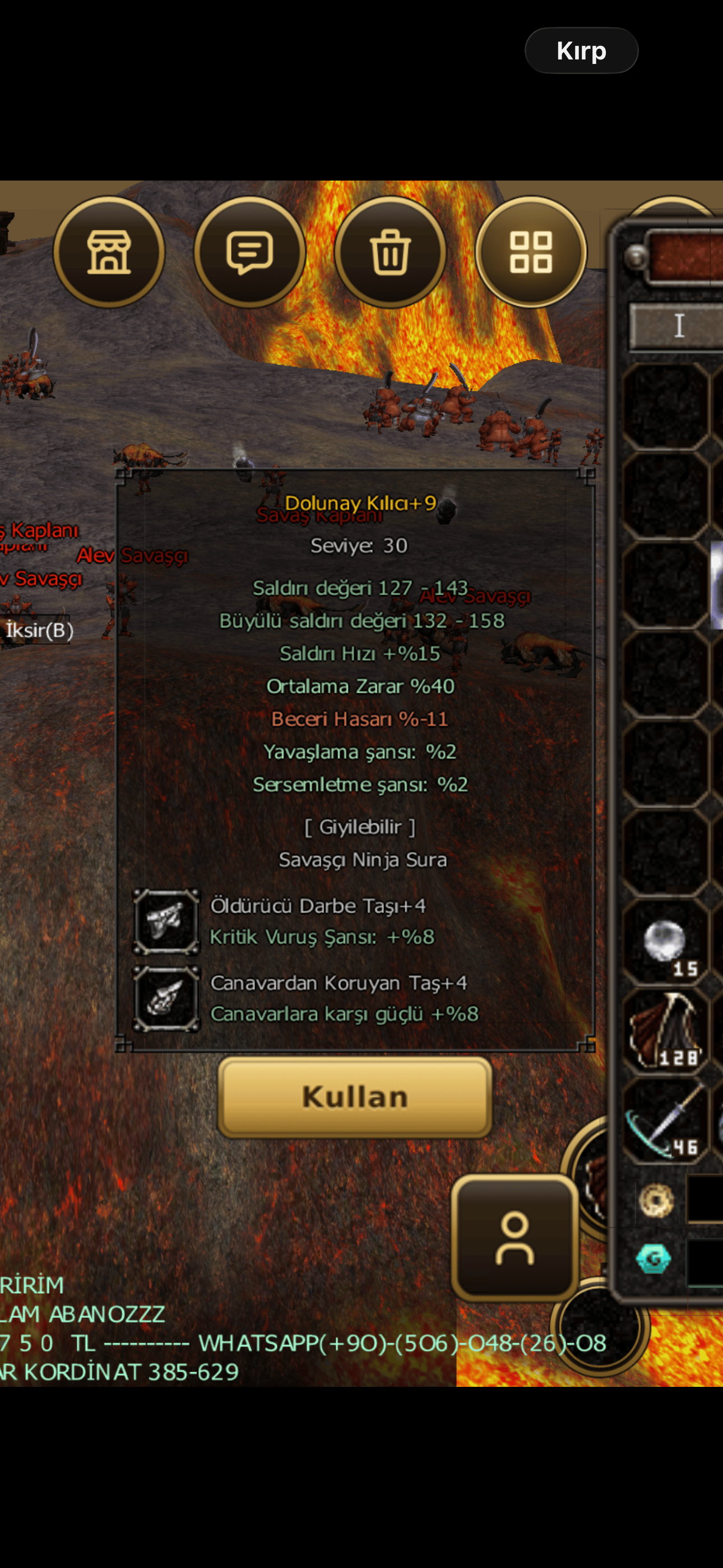 60 LWL ELİT İTEMLİ 58 ATEŞ 3 G SURA YANINDA ŞAMAN HEDİYE
