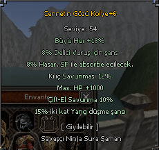 +6 CENNETİN GÖZÜ KOLYE HEMEN TESLİM ÇEK HO