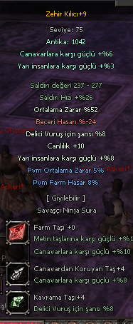 +9 ZEHİR KILICI FARM TAŞLI BEDAVA