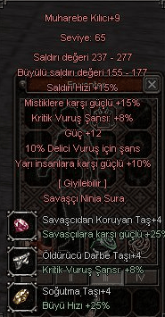 +9 muharebe kılıcı - savaşcı kıyıcı