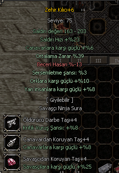 75 büyülü sura +65 buffcı 2 g li itemli satılırr
