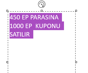 450 EP PARASINA 1000 EP KUPONU SATILIR