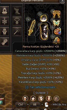 +20 KOSTÜM GÜÇLENDİRME SET