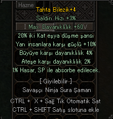 20 EŞYA 10 YARI 4 BÜYÜ BİLEZİK
