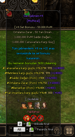 50 cila mythical +9 2 ADET şebo 10ks dmg koyuyor