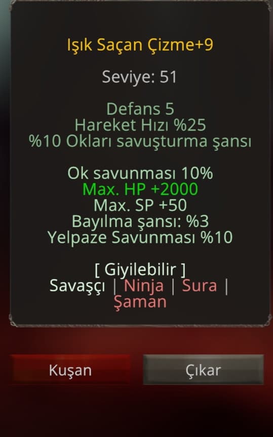 Işık gibi ayakkabı
