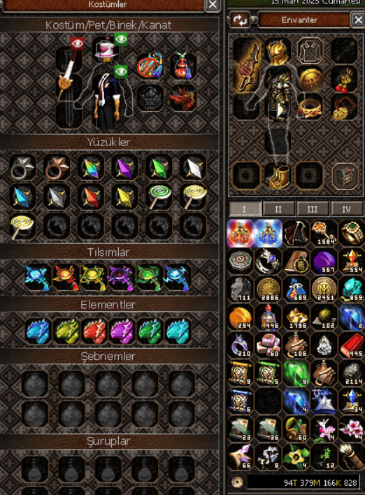 9 tılsım set 9 element set 8 kadim 9 zırh + 115t bedava fiyata