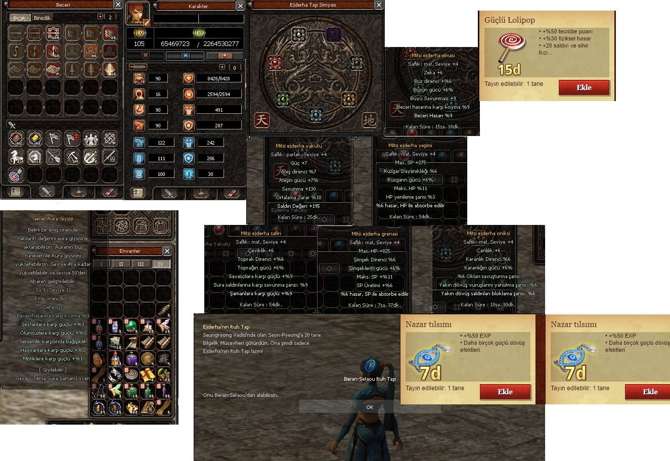 105 LVL NİNJA - 50 LVL SURA SİMYALI BİYOLOGLAR BİTİK P'Lİ