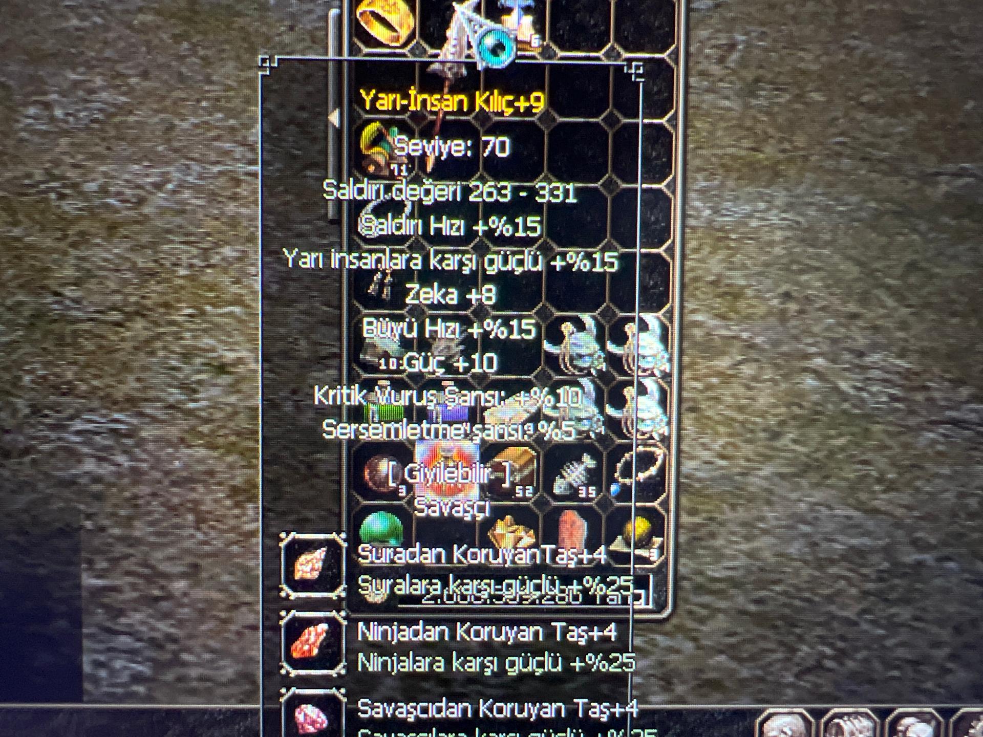 +9 YARI INSAN KILICI