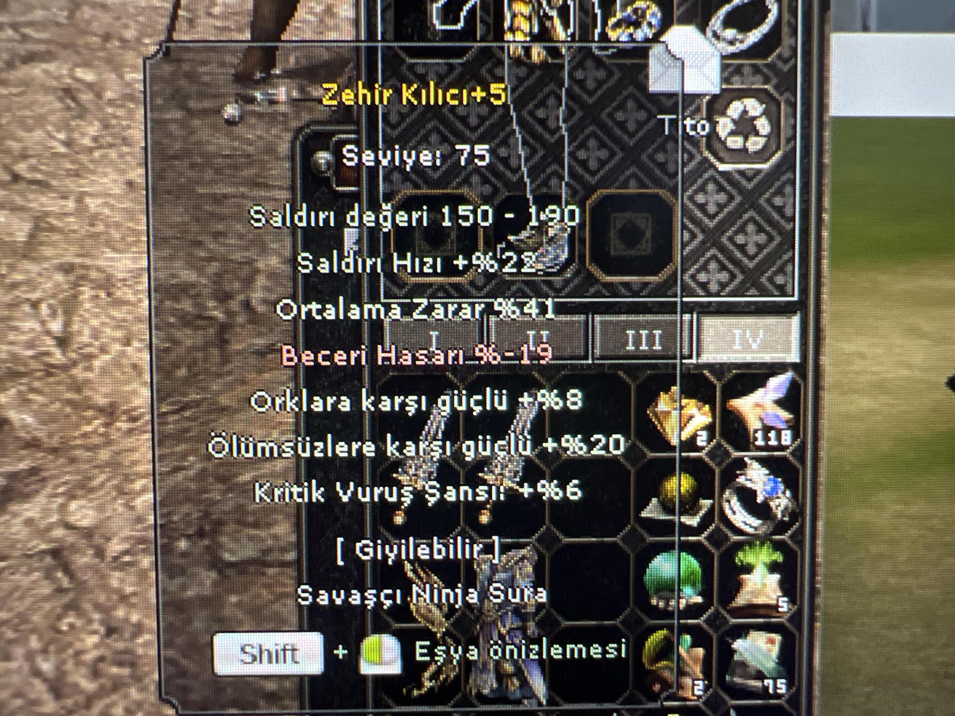 +5 Zehir Kılıcı 41 Ort