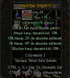 20 EŞYA 15 ATEŞ 15 BÜYÜ ( ELİT BİLEZİK ) KAÇMAZ
