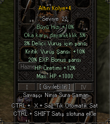 HP KRİTİK EXP DELİCİ ( SVNİN EN ELİT KOLYESİ HO )