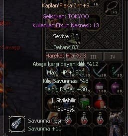DOYUMLUK +9 ZIRH