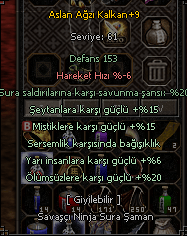 +9 ASLAN AĞZI KALKAN