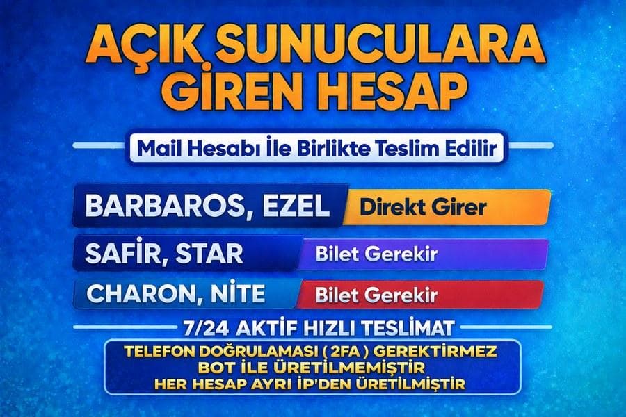 [ 1 MAİL - x16 ID ] BARBAROS Giren Hesap - Mail Hesabı ile Teslim