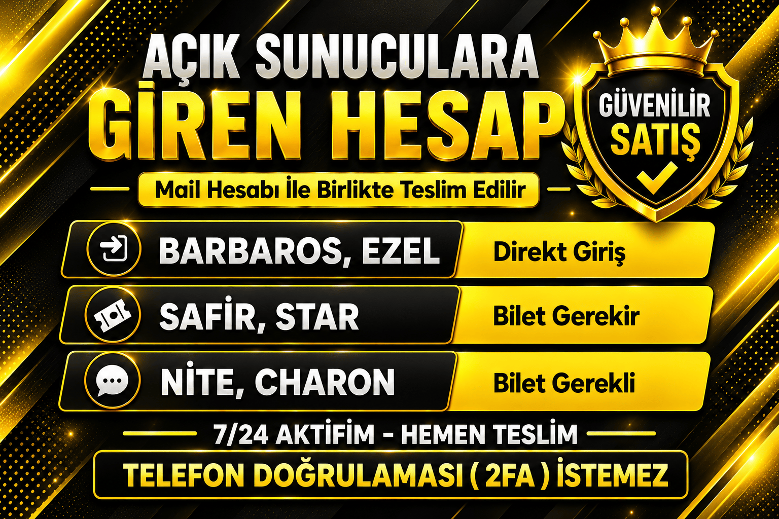 [ 1 MAİL - X16 ID ] RUBY CHARON GİREN HESAP - [ BİLET GEREKLİ ] #274