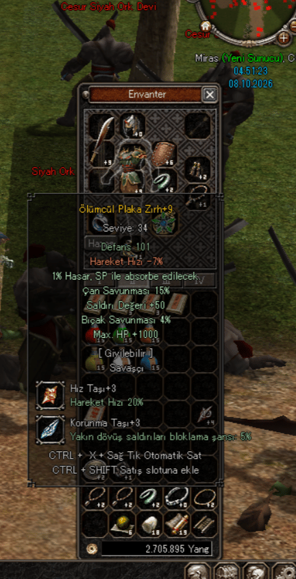 ÖLÜMCÜL +9 STR 50 HP 1K