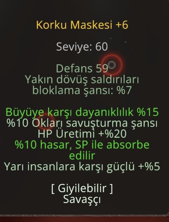Korku maskesi +6