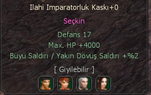 İLAHİ İMPARATORLUK KASKI +0 (EN UYGUN FİYATLI)