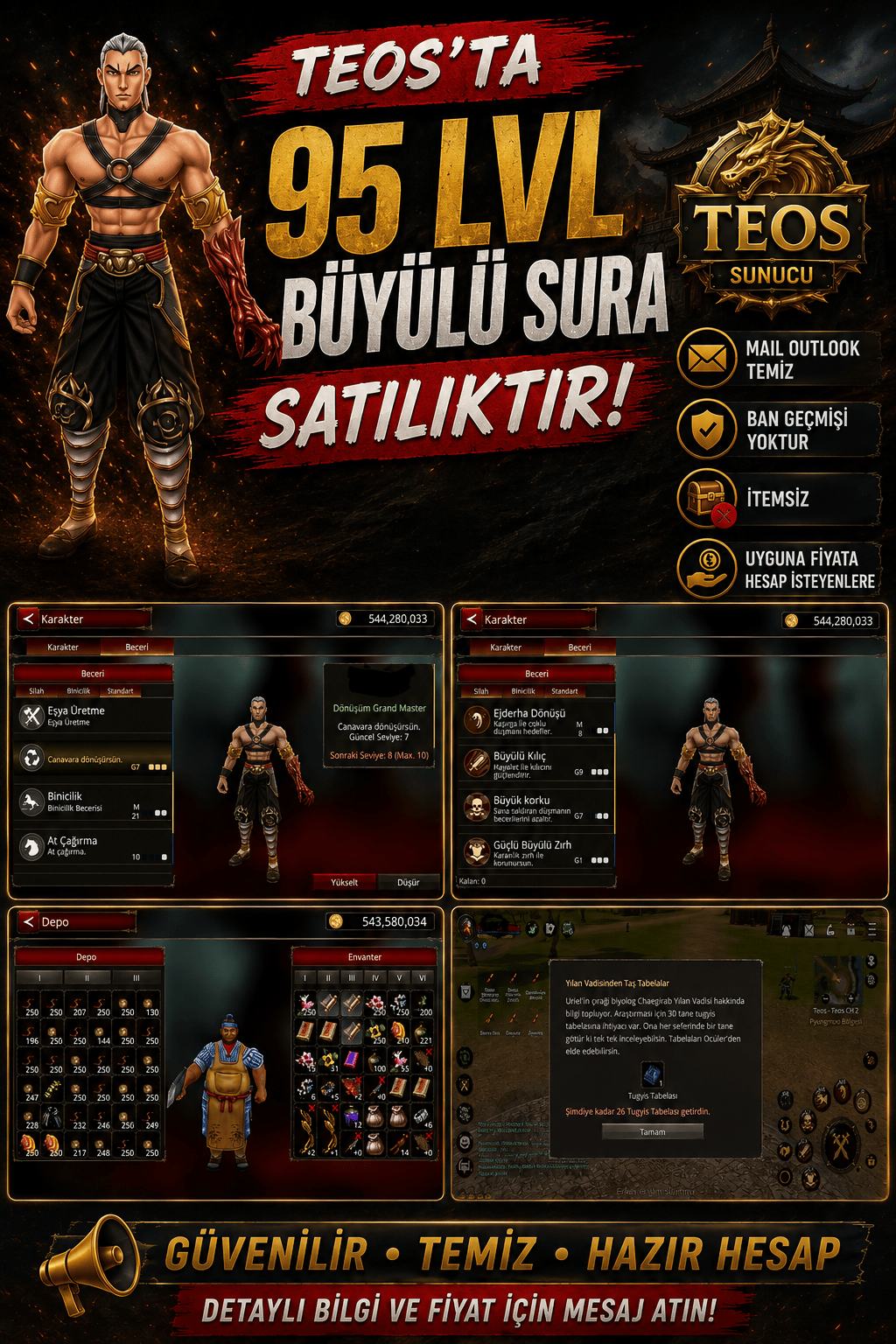 Teos 95 Lvl büyülü keskinlik sura sürgüncü