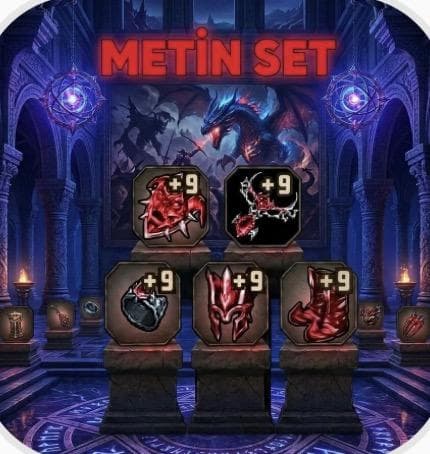 +9 METİN SET KÜPE HARİÇ 5 PARÇAHo