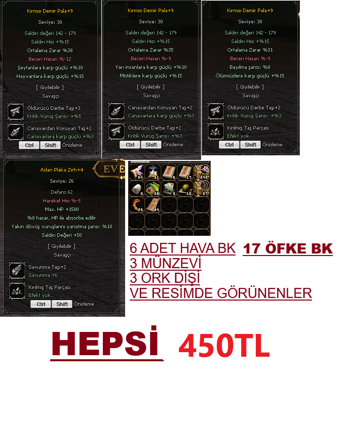 3 ADET +9 KDP VE RESİMDE GÖRÜNENLER 450TL