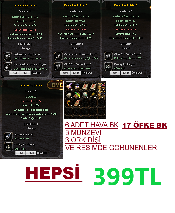 3 ADET +9 KDP VE RESİMDE GÖRÜNENLER 399TL
