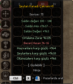 ŞEYTAN KANADI ÇAKRAM 135 ORT