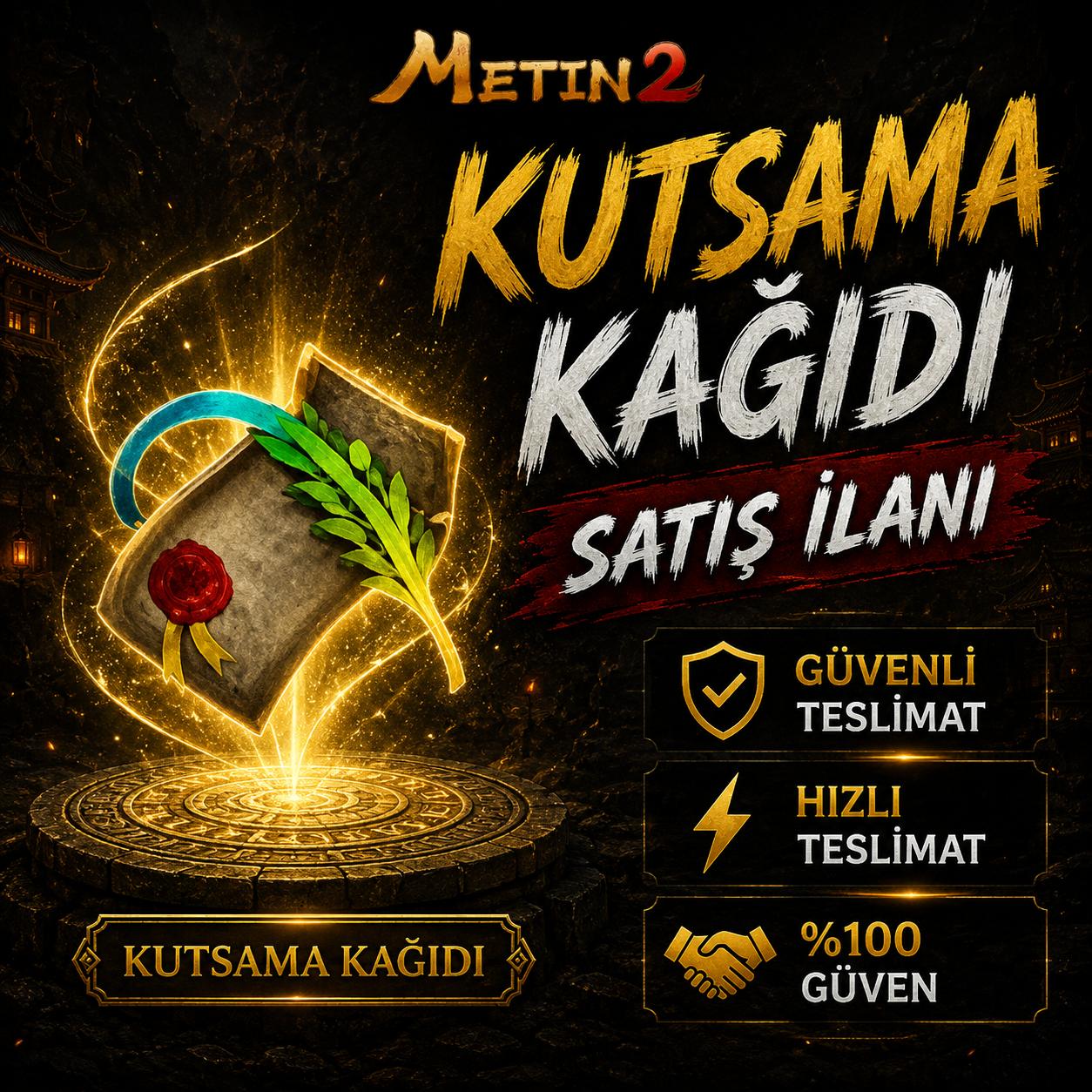 100X KUTSAMA KAĞIDI HEMEN TESLİM 7/24